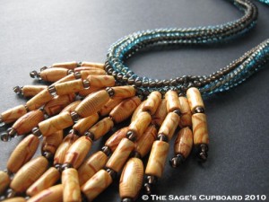 wood fringe necklace